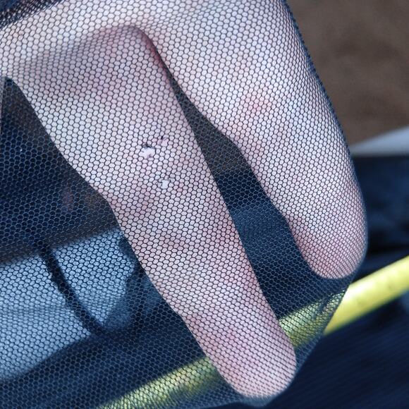 Goth Maxi Dress Small ? sheer mesh top long sleeves sweetheart neckline ribbed - Picture 12 of 14